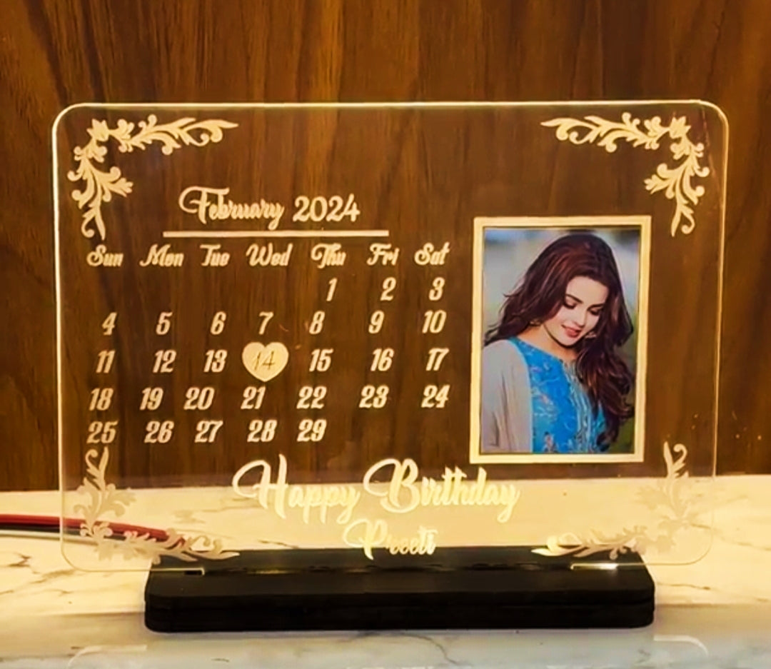 Personalized LED Photo Lamp with Date