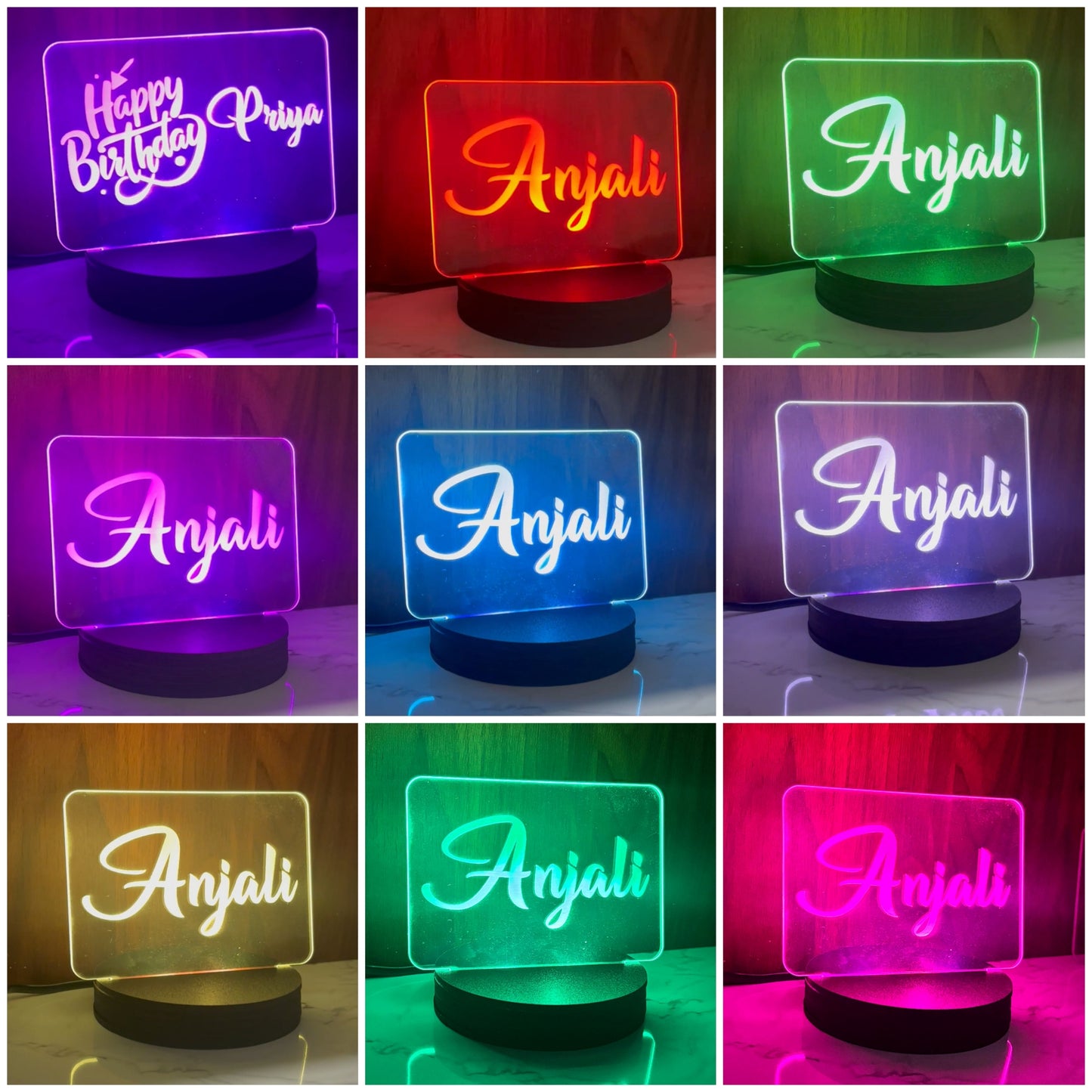 Personalized Name LED Lamp with Color-Changing Effect