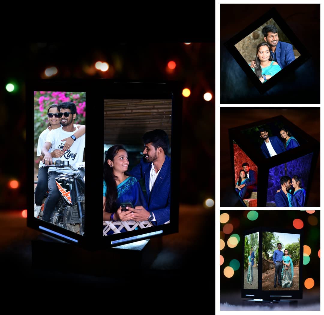 Personalized 5-Photo Rotating LED Lamp