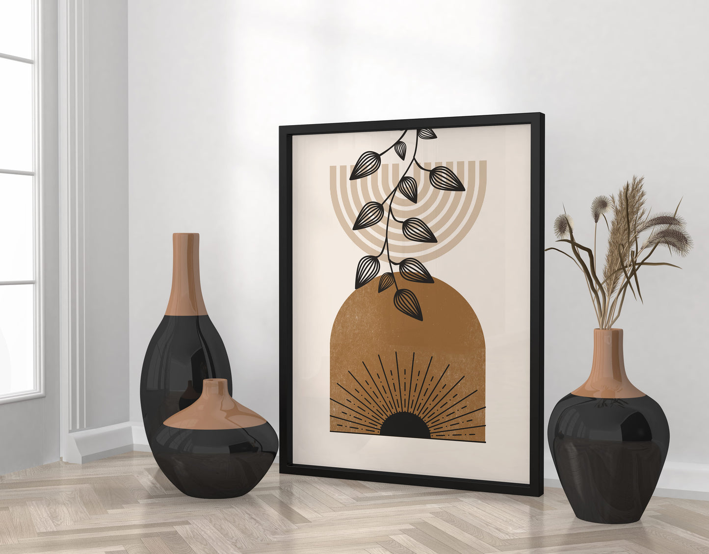 Sunlit Harmony: Minimalist Abstract Wall Art