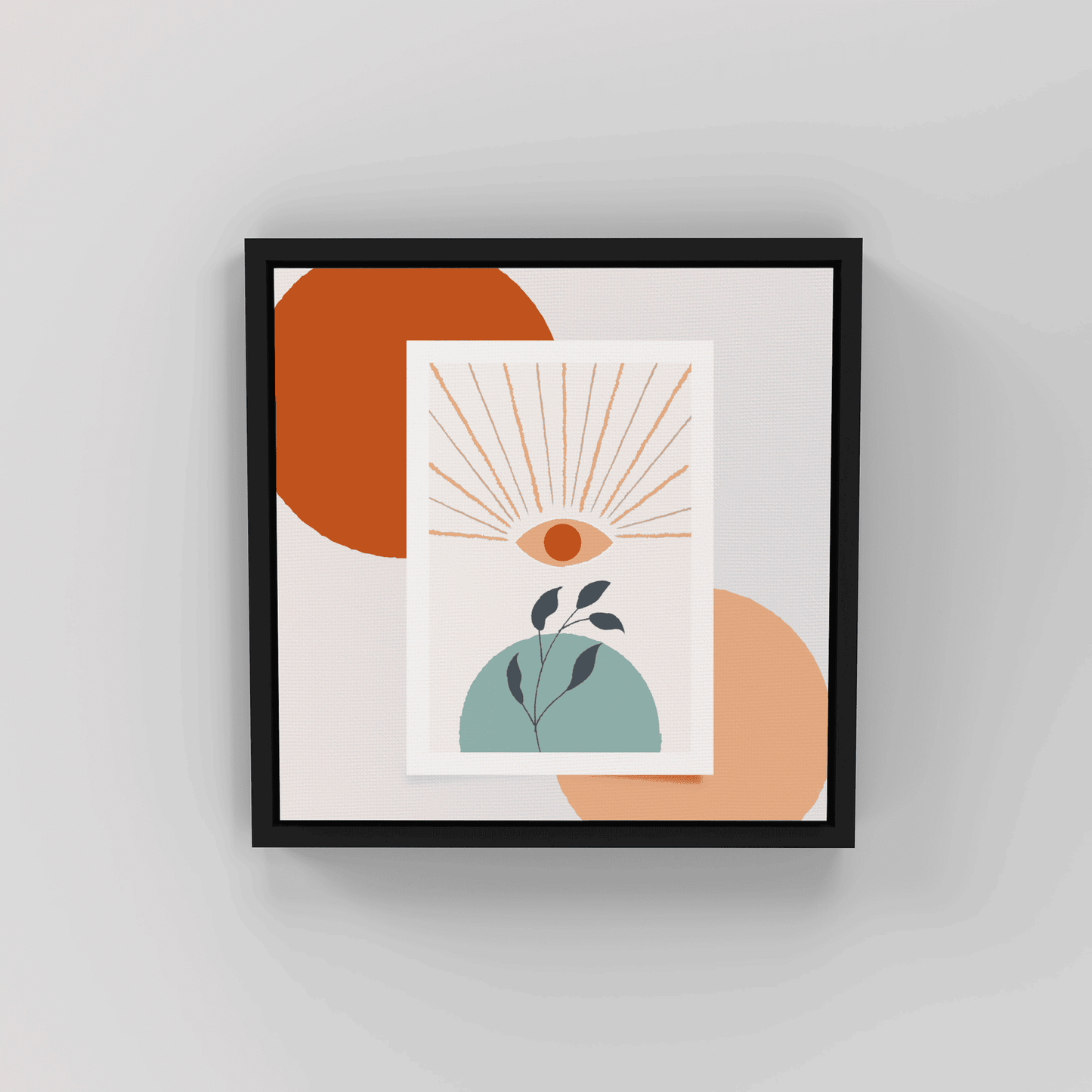 The Watchful Sun: Aesthetic Abstract Art for Home Decor