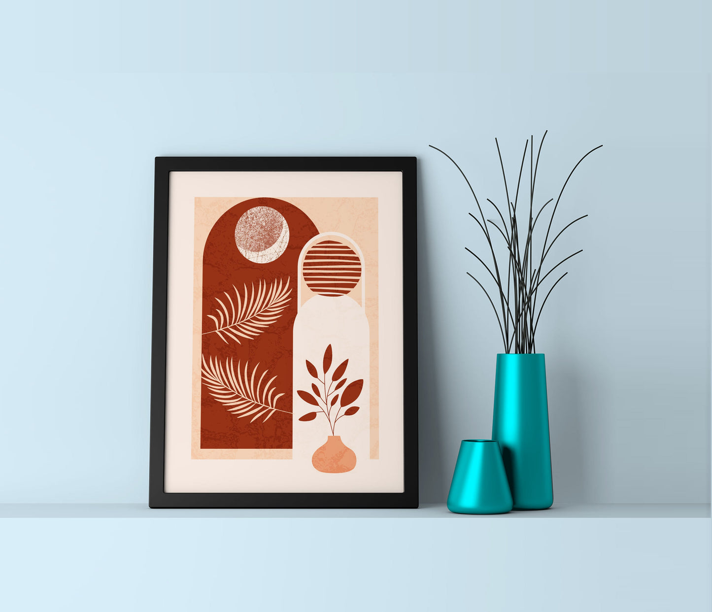 Rustic Serenity: Boho Art for Living Room