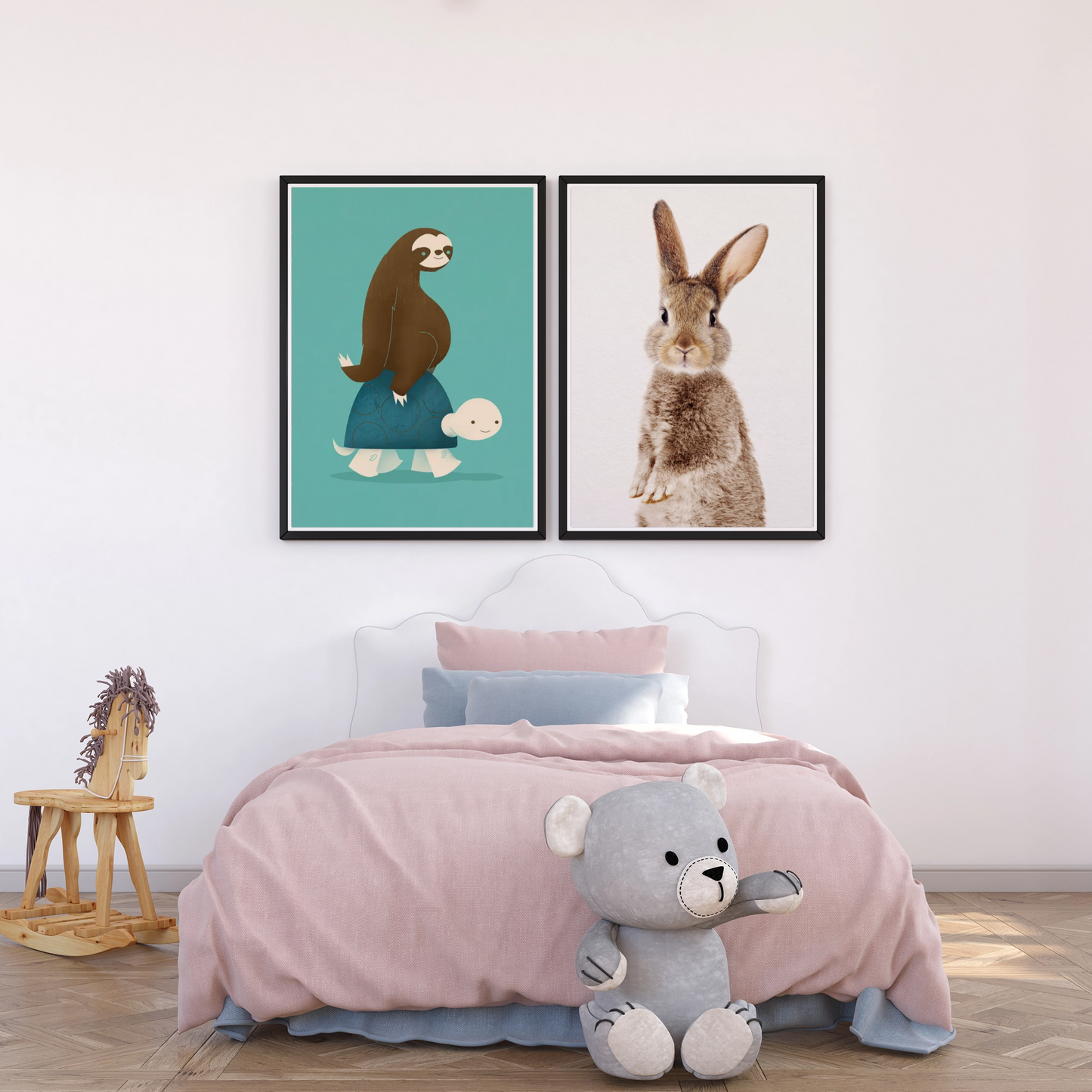 Bunny Bliss: Rabbit Portrait Art for Home Decor