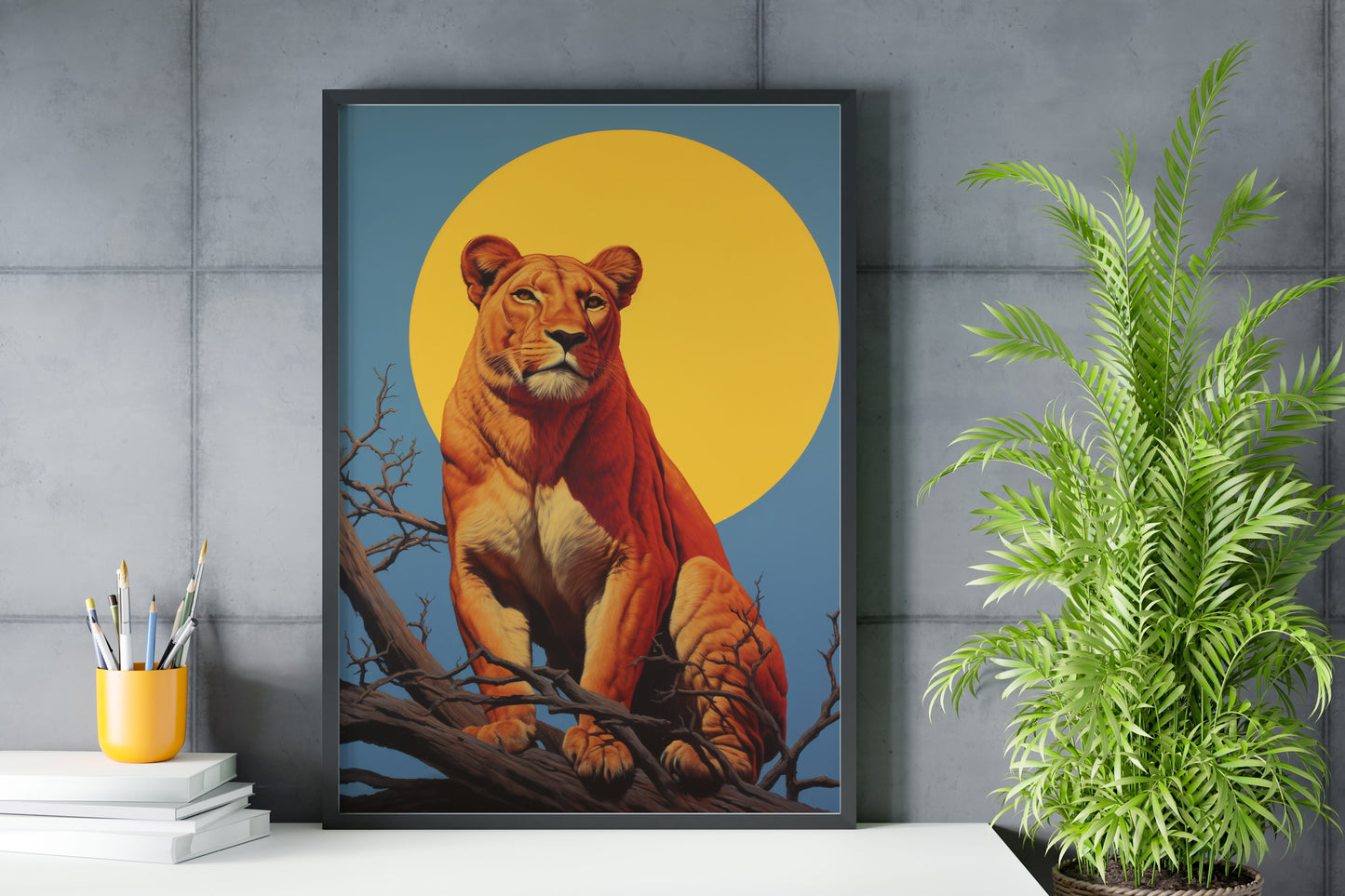 Modern Majesty: Lioness Minimalist Decor for Home