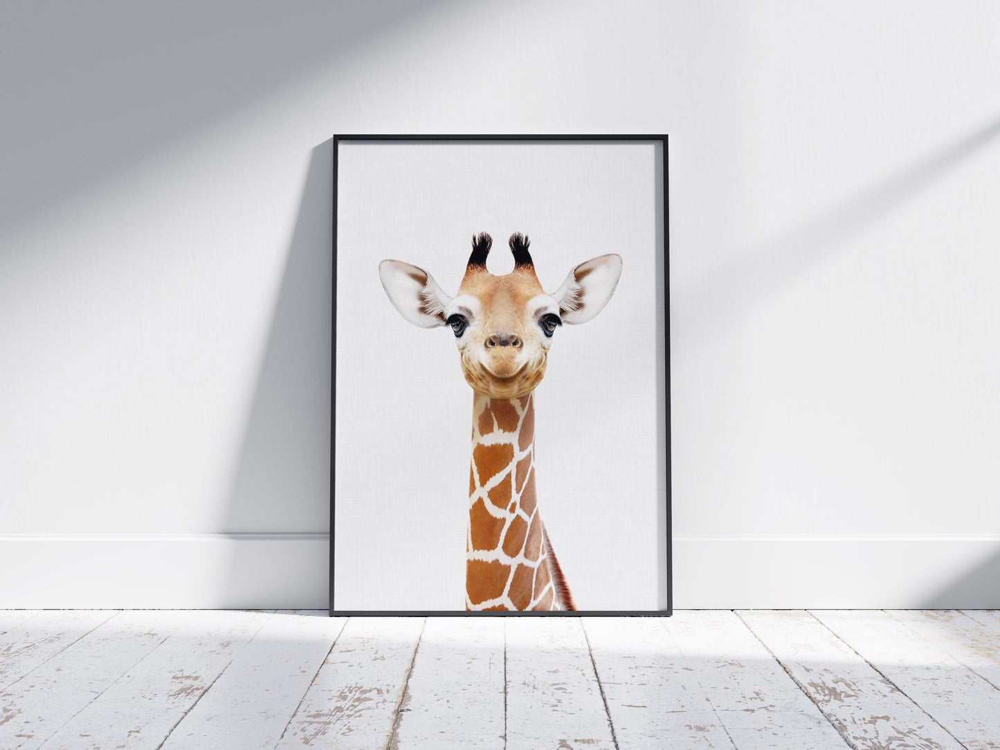 Safari Sweetie: Adorable Giraffe Portrait for Living Room