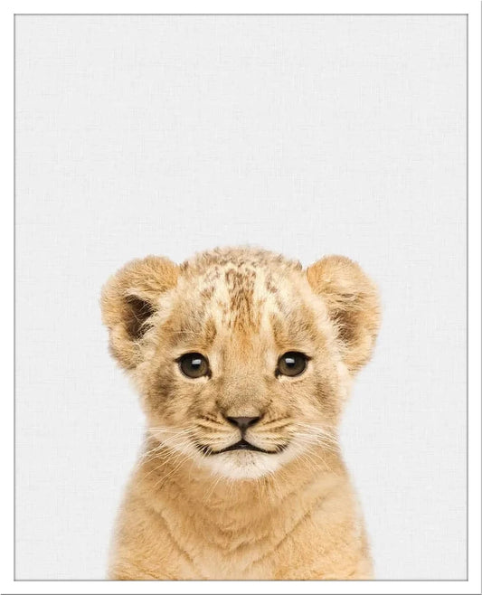 Little Roar: Whimsical Lion Cub Portrait for Living Room