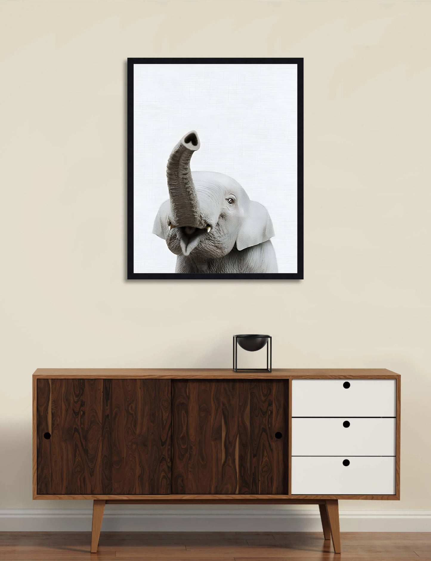 Trunk Up: Baby Elephant Art Print for Nursery