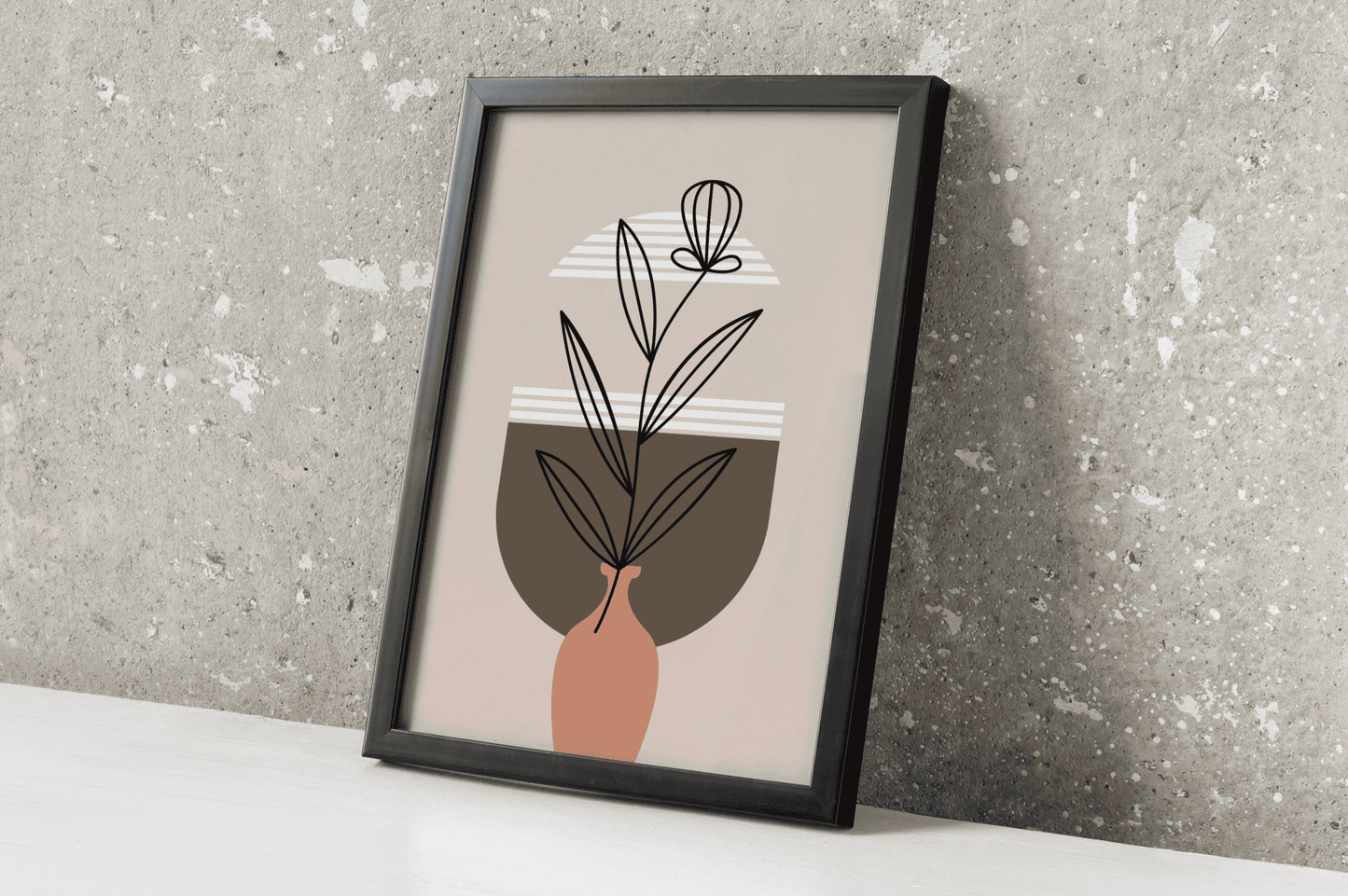 Minimalist Vase & Bloom: Modern Botanical Abstract Wall Art