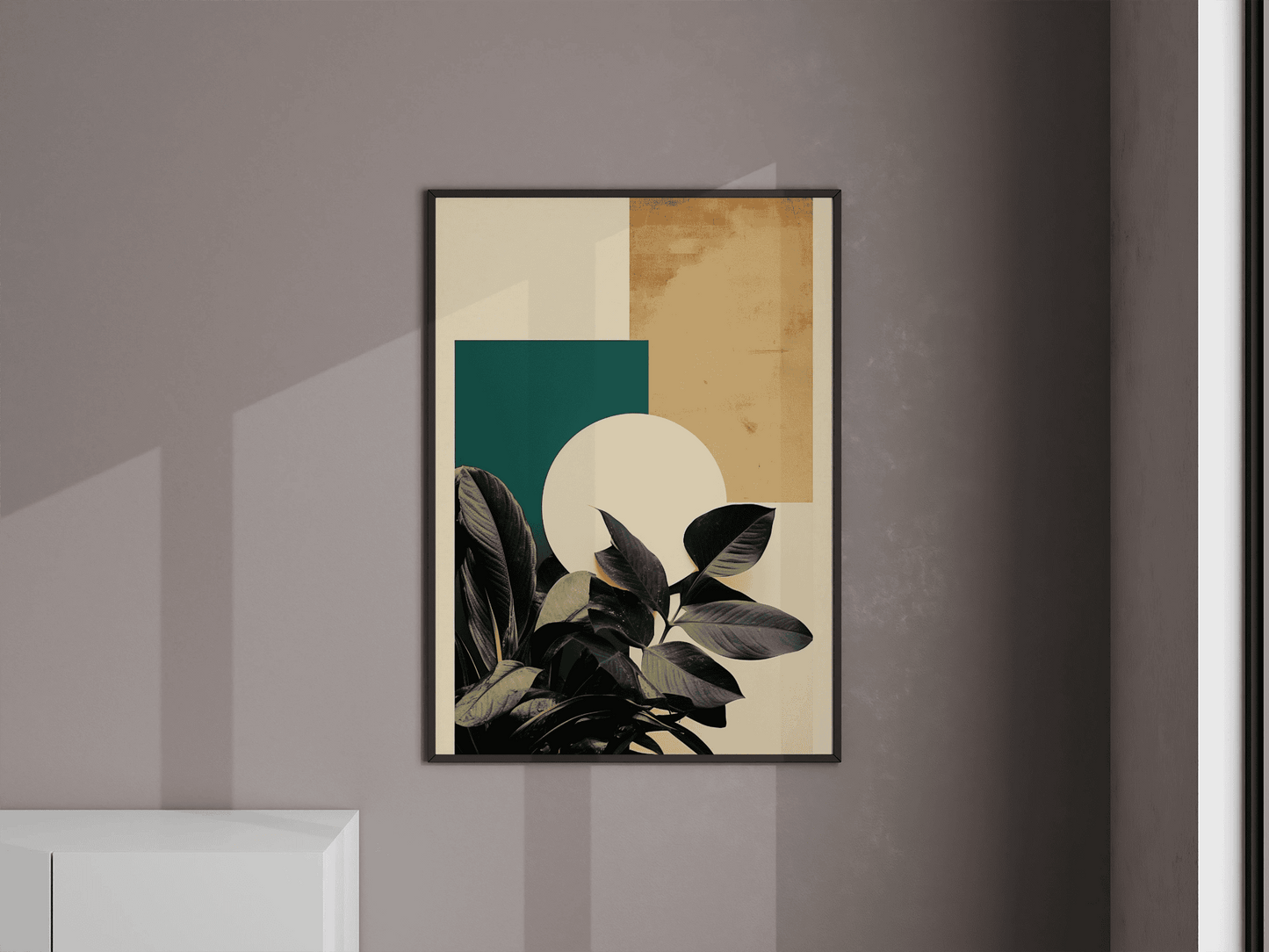 Harmonic Green: Minimalist Botanical Poster for Stylish Homes