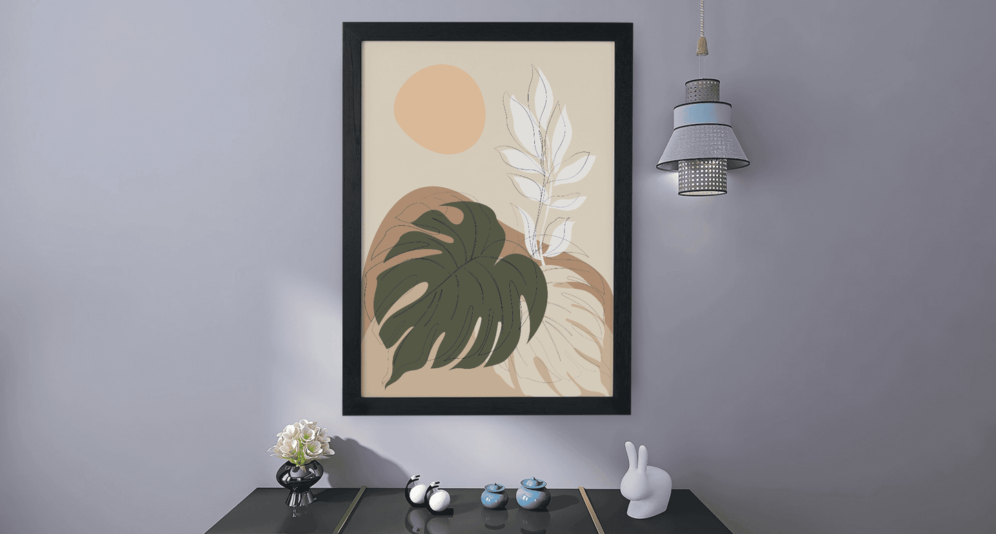 Botanical Bliss: Soft Earthy Botanical Wall Art for Bedroom & Office