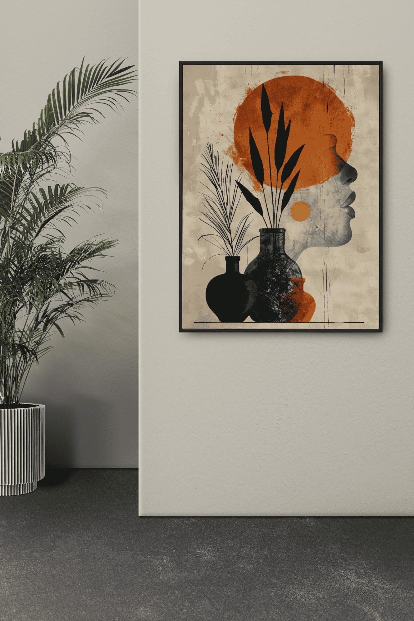 Ethereal Harmony: Modern Botanical Silhouette Wall Print