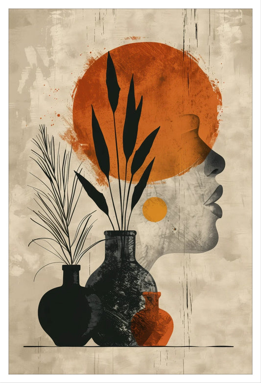 Ethereal Harmony: Modern Botanical Silhouette Wall Print