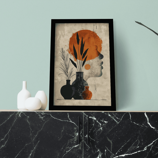 Ethereal Harmony: Modern Botanical Silhouette Wall Print