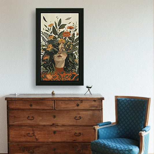 Whispering Garden: Minimalist Feminine Art for Home Decor