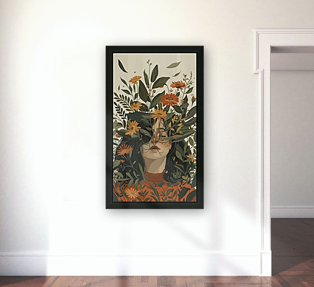 Whispering Garden: Minimalist Feminine Art for Home Decor