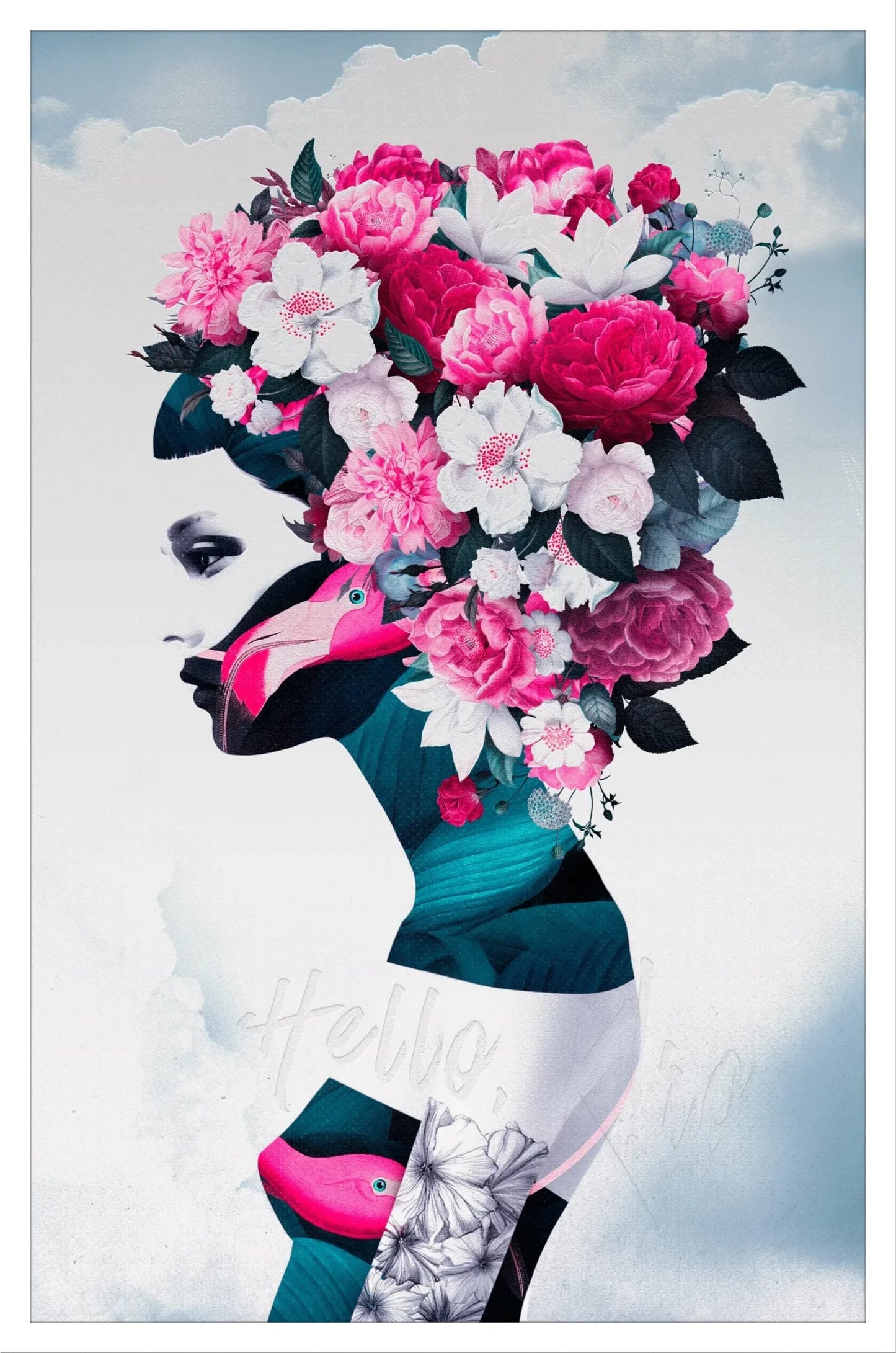 Whispering Garden: Minimalist Feminine Art for Home Decor