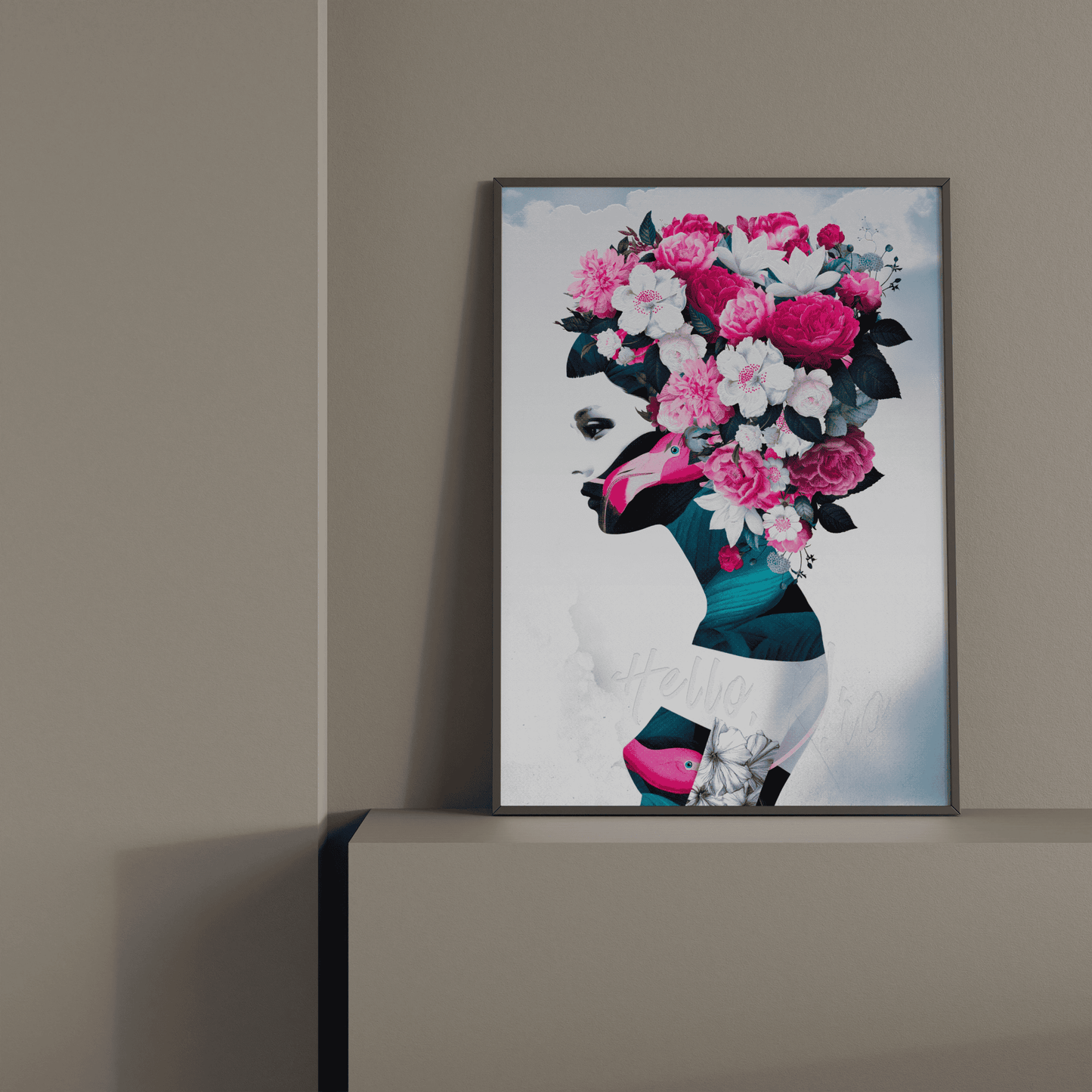 Whispering Garden: Minimalist Feminine Art for Home Decor