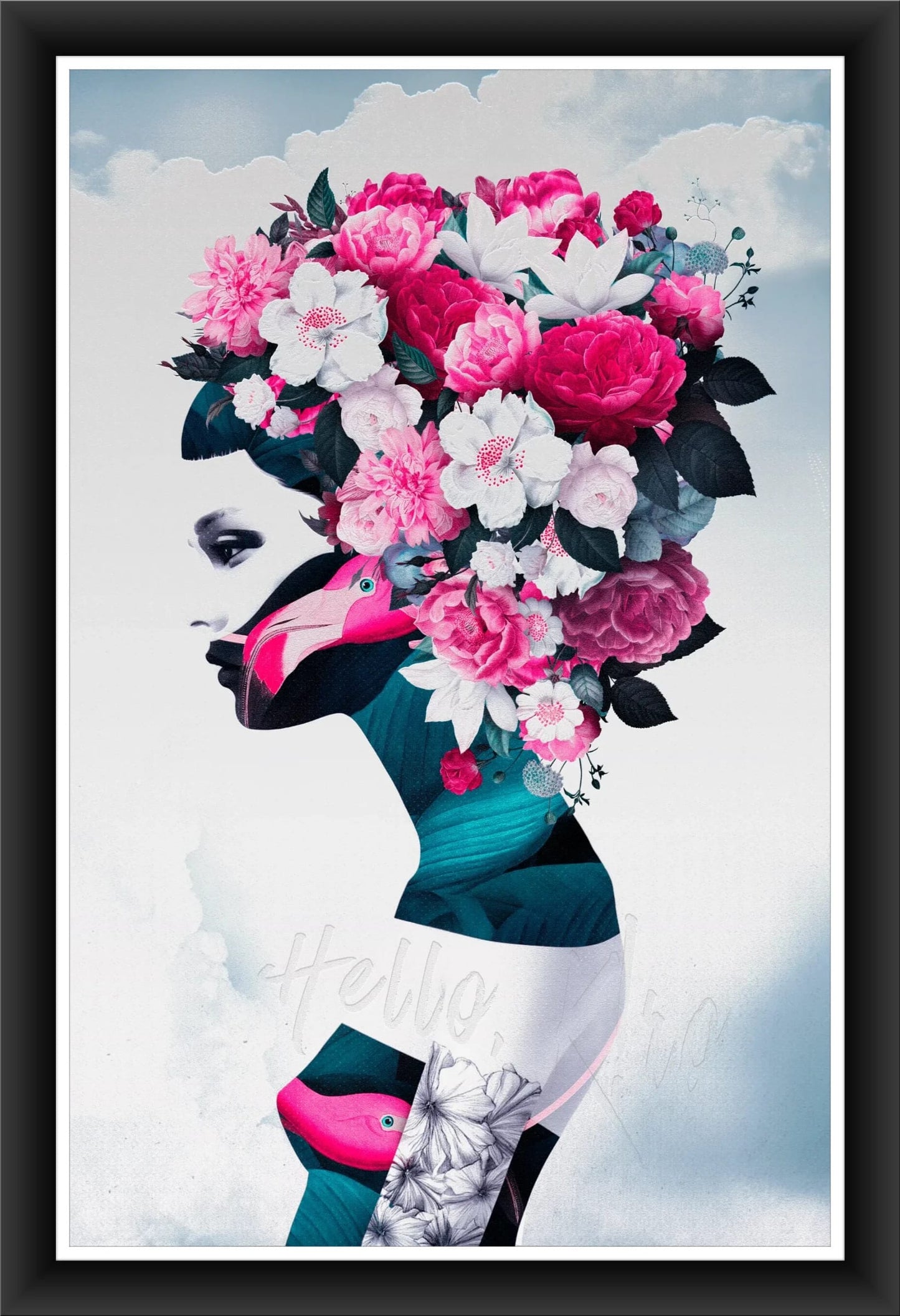 Whispering Garden: Minimalist Feminine Art for Home Decor