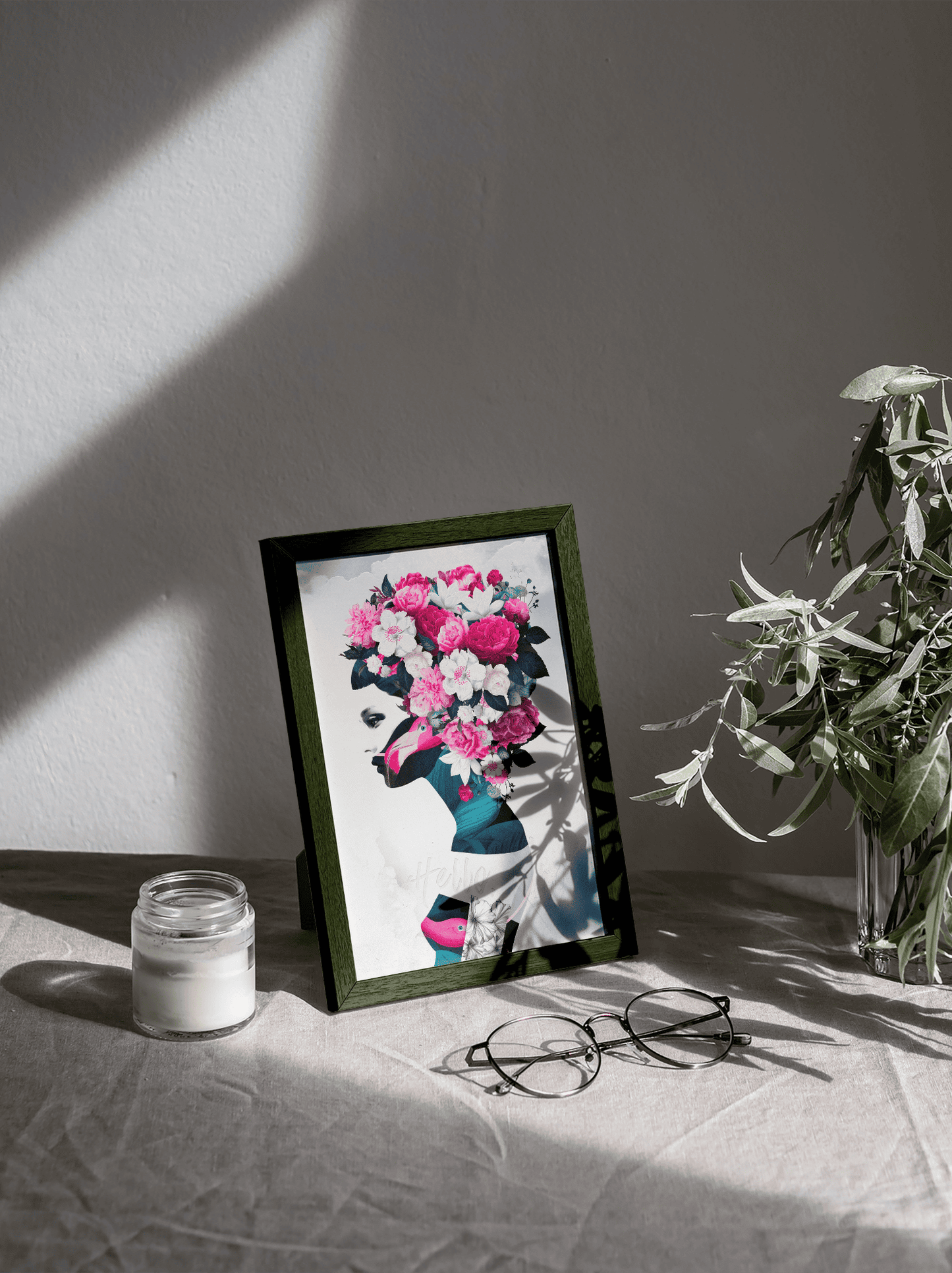 Whispering Garden: Minimalist Feminine Art for Home Decor