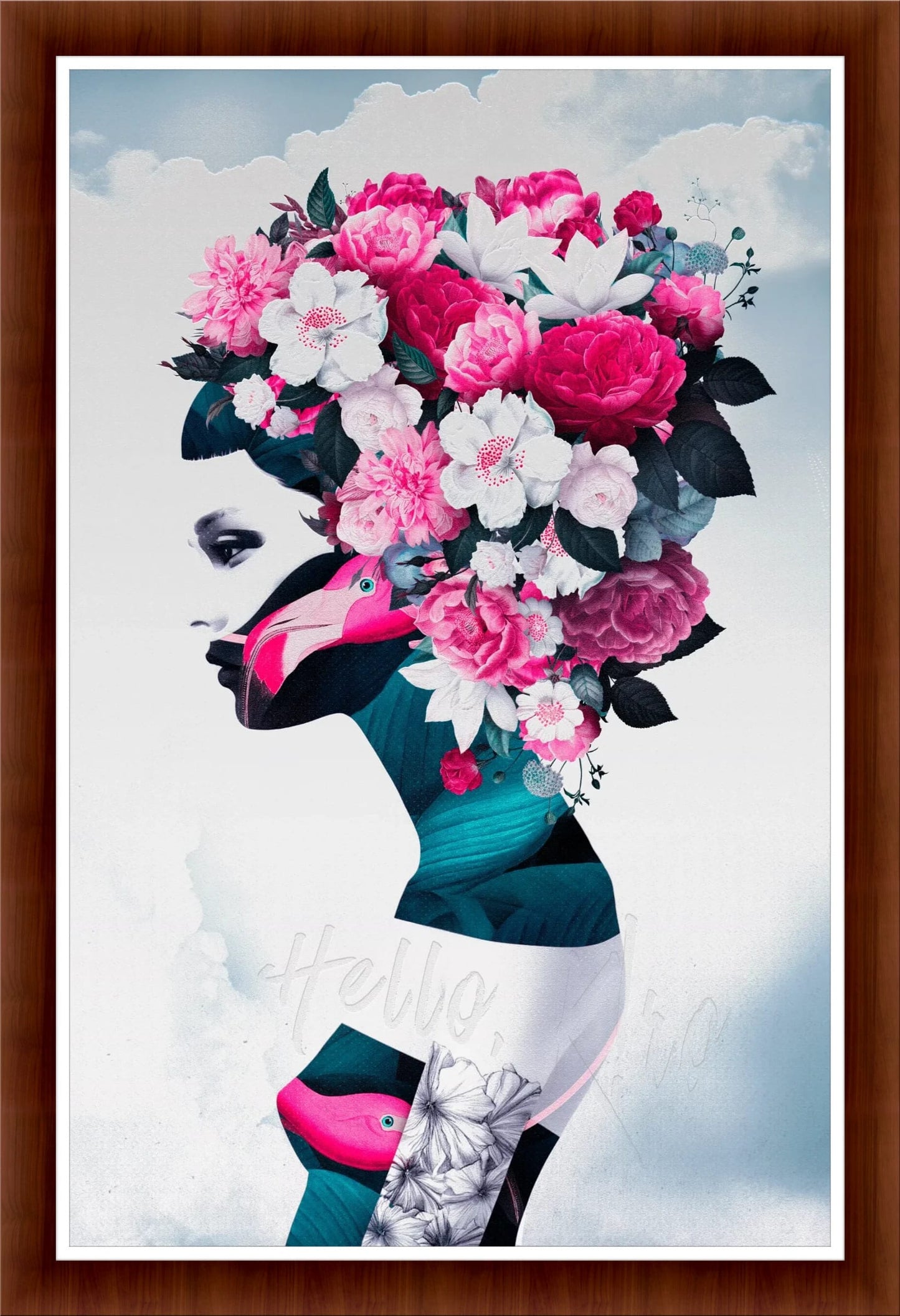 Whispering Garden: Minimalist Feminine Art for Home Decor