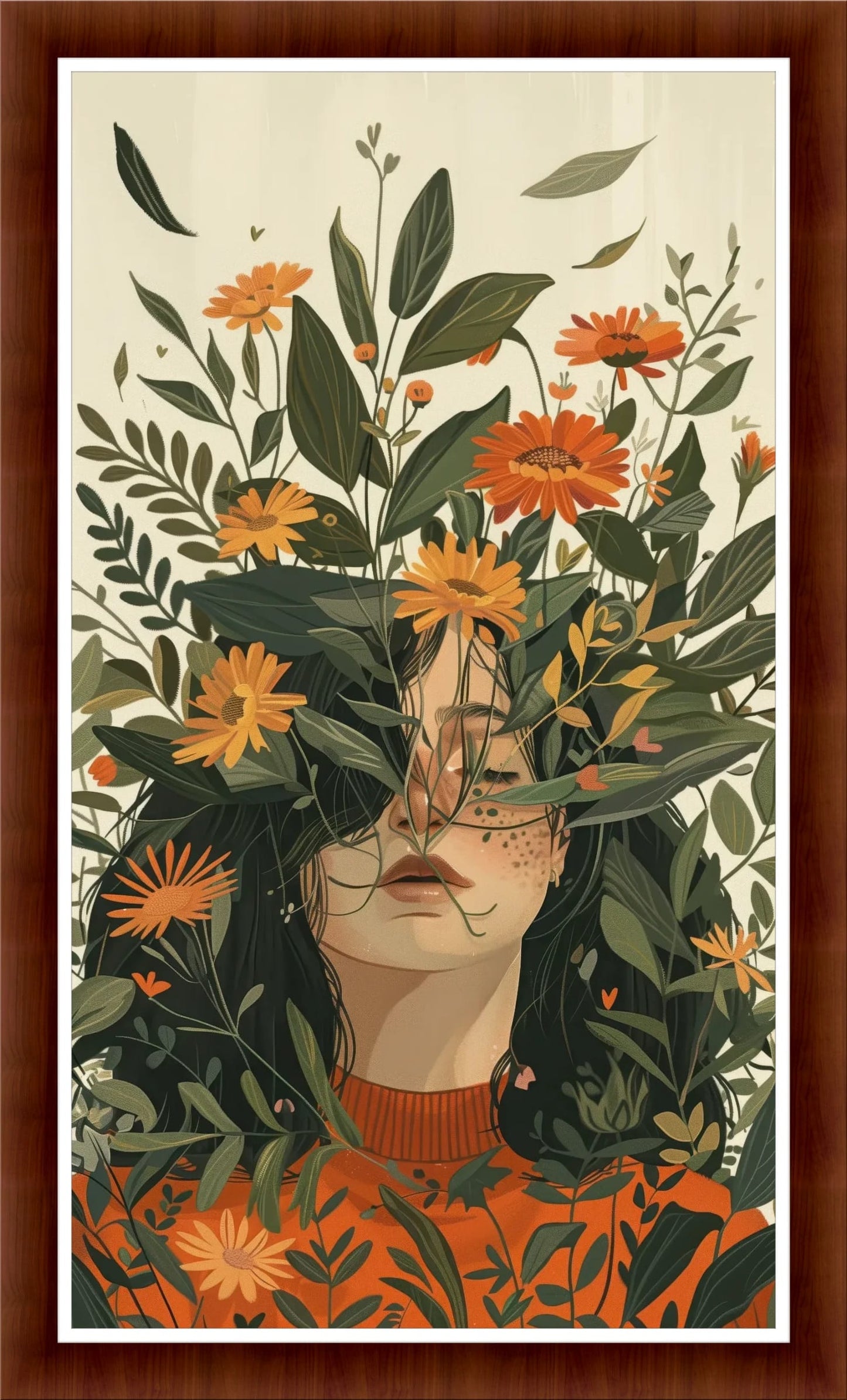 Whispering Garden: Minimalist Feminine Art for Home Decor