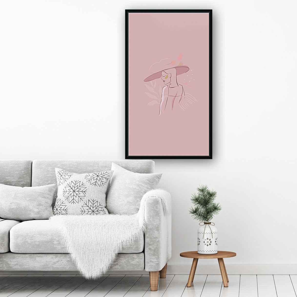 Chic Simplicity: Feminine Abstract Art for Bedroom or Office