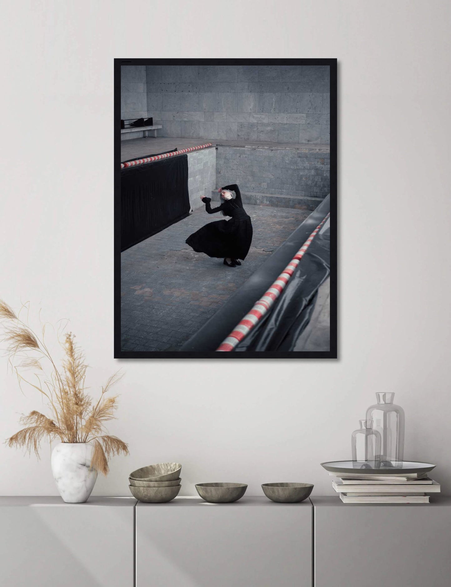 Modern Noir: Feminine Wall Art for Living Room Style