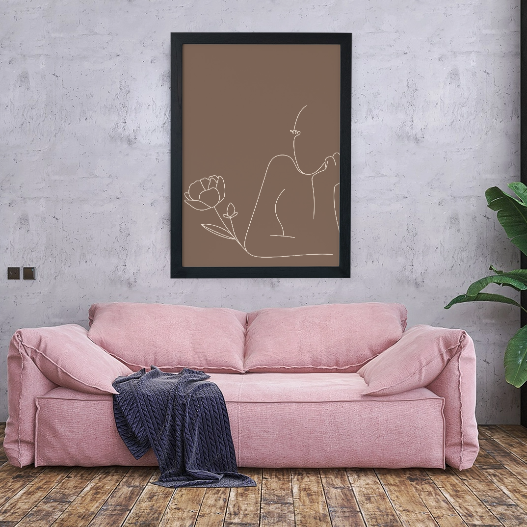 Whispering Petals: Feminine Art Print for Any Space