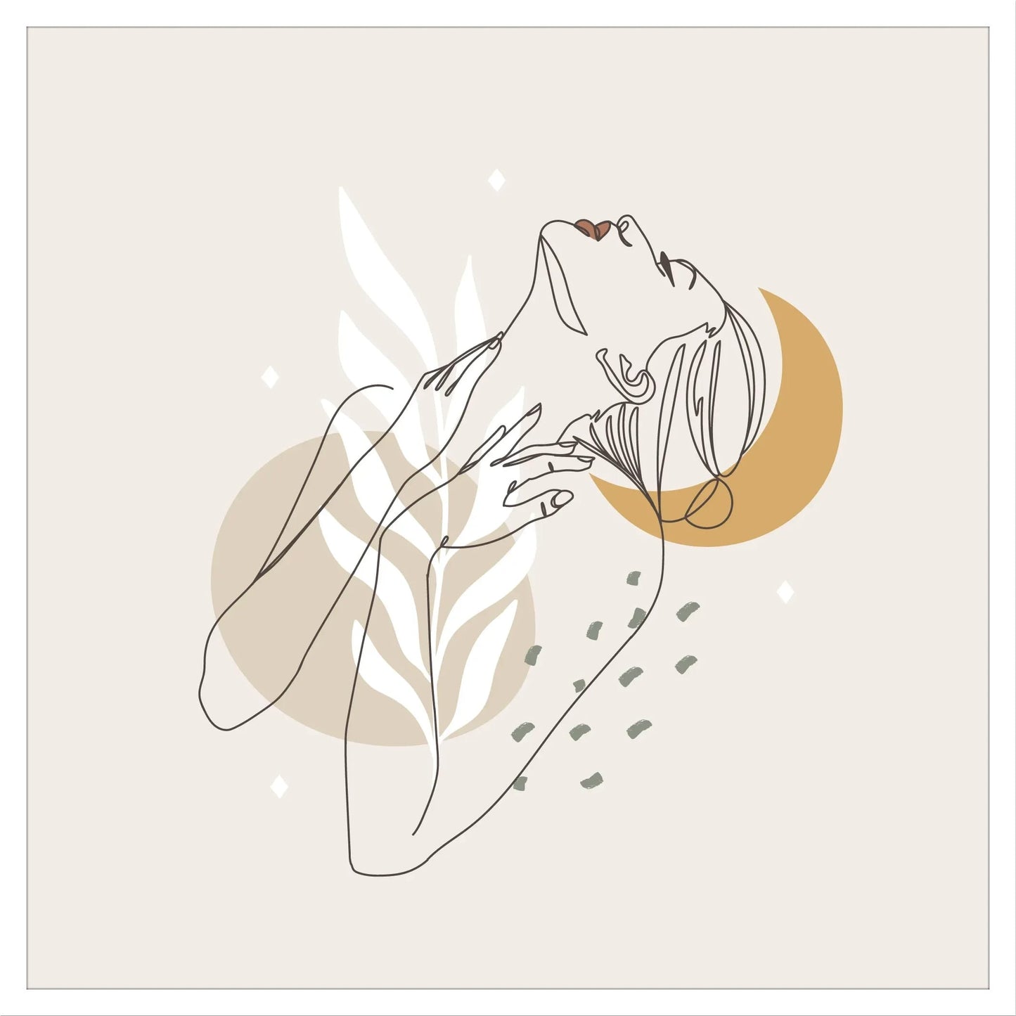 Graceful Silhouette: Modern Line Art for Living Room