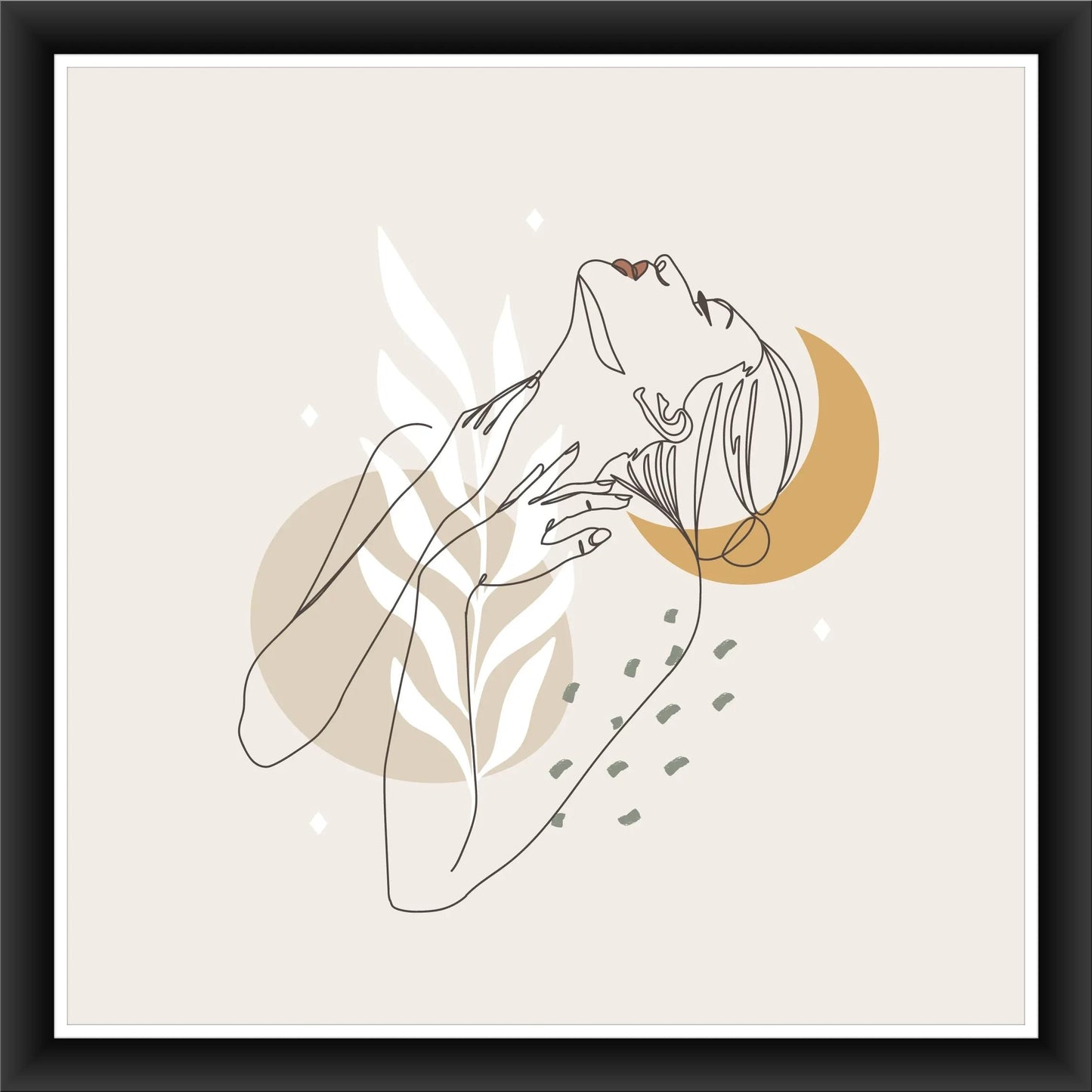 Graceful Silhouette: Modern Line Art for Living Room