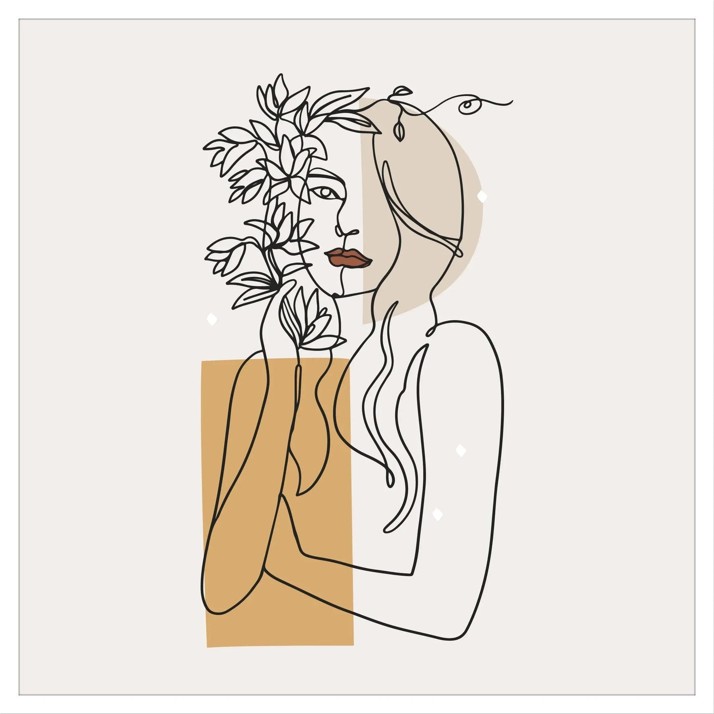 Elegant Feminine Line Art: Minimalist Print for Bedroom Décor