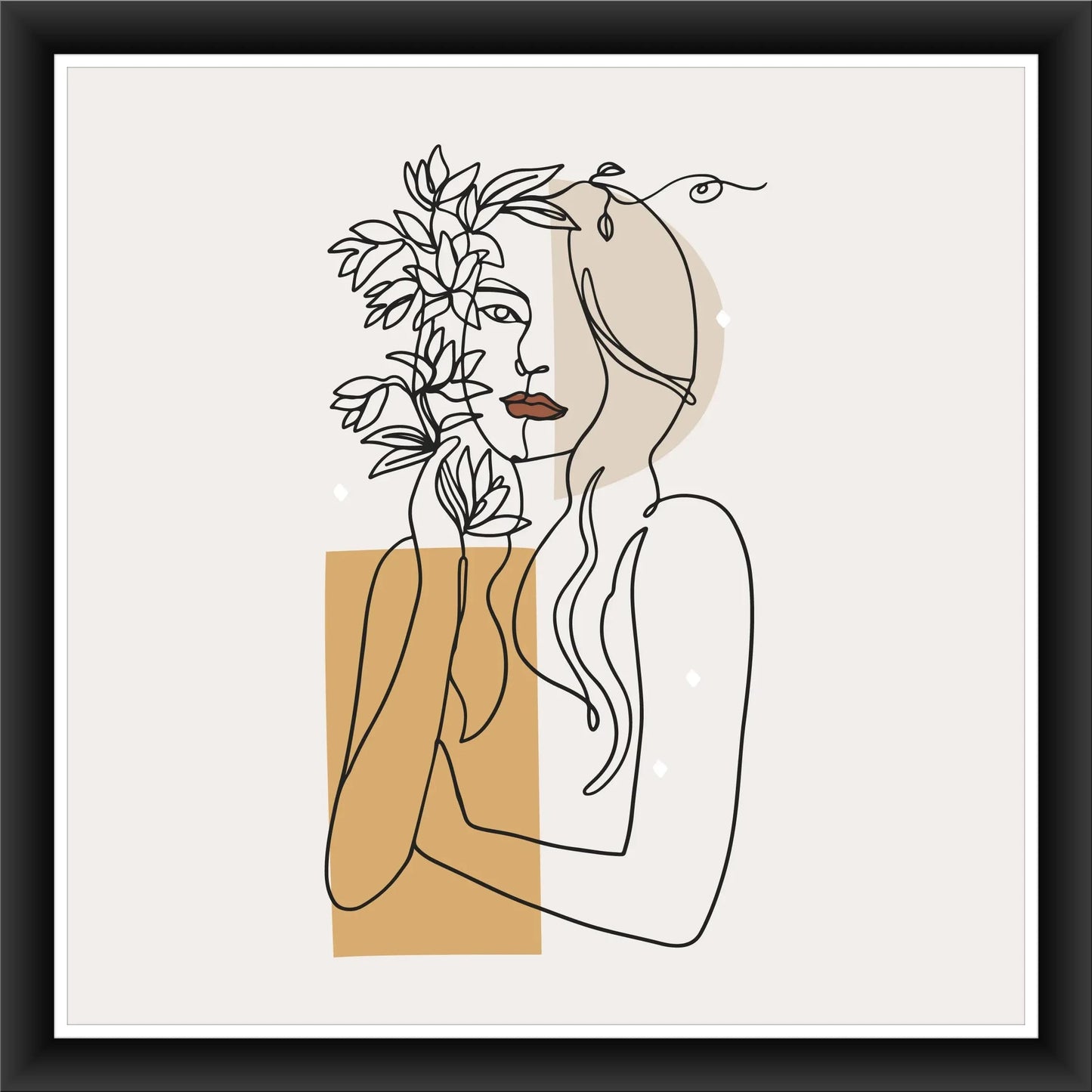 Elegant Feminine Line Art: Minimalist Print for Bedroom Décor