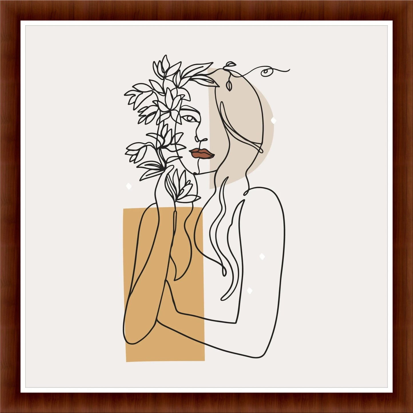 Elegant Feminine Line Art: Minimalist Print for Bedroom Décor