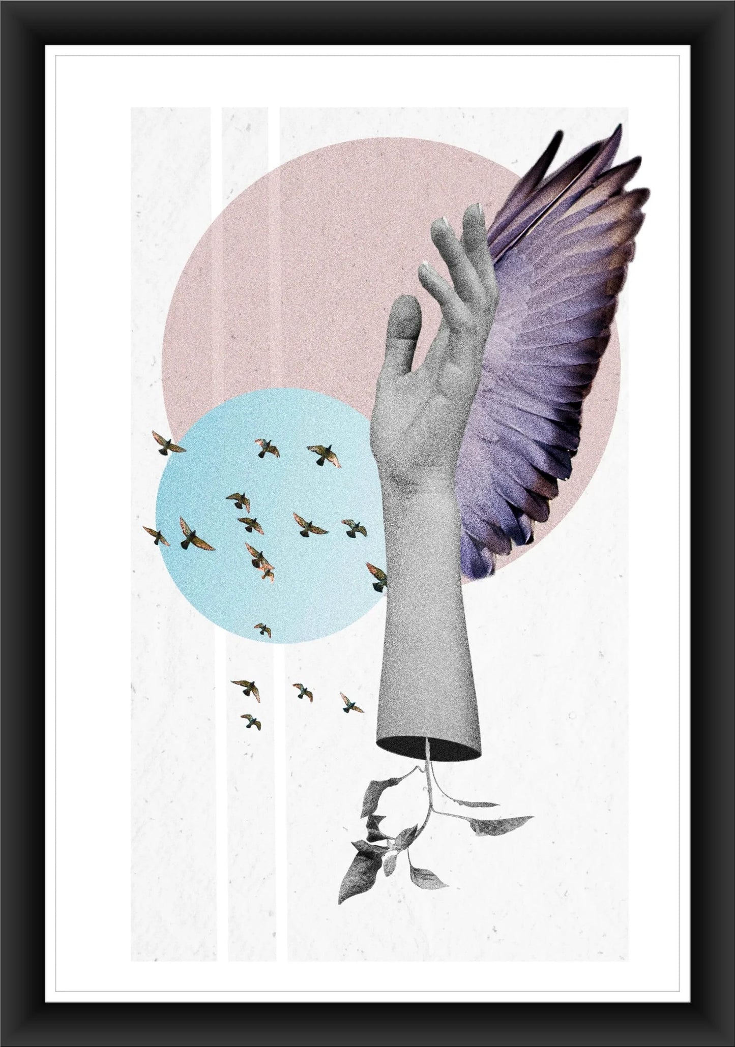 Freedom in Flight: Minimalist Art Print for Living Room