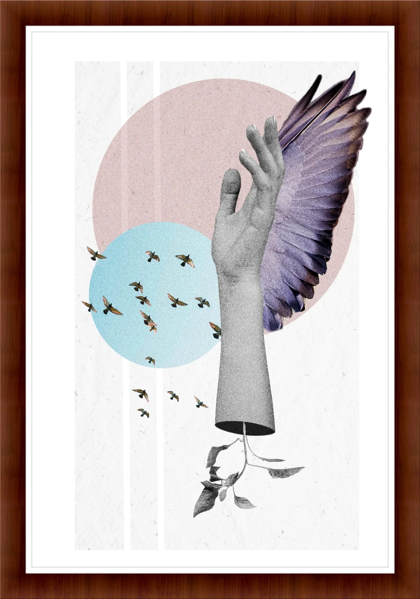 Freedom in Flight: Minimalist Art Print for Living Room