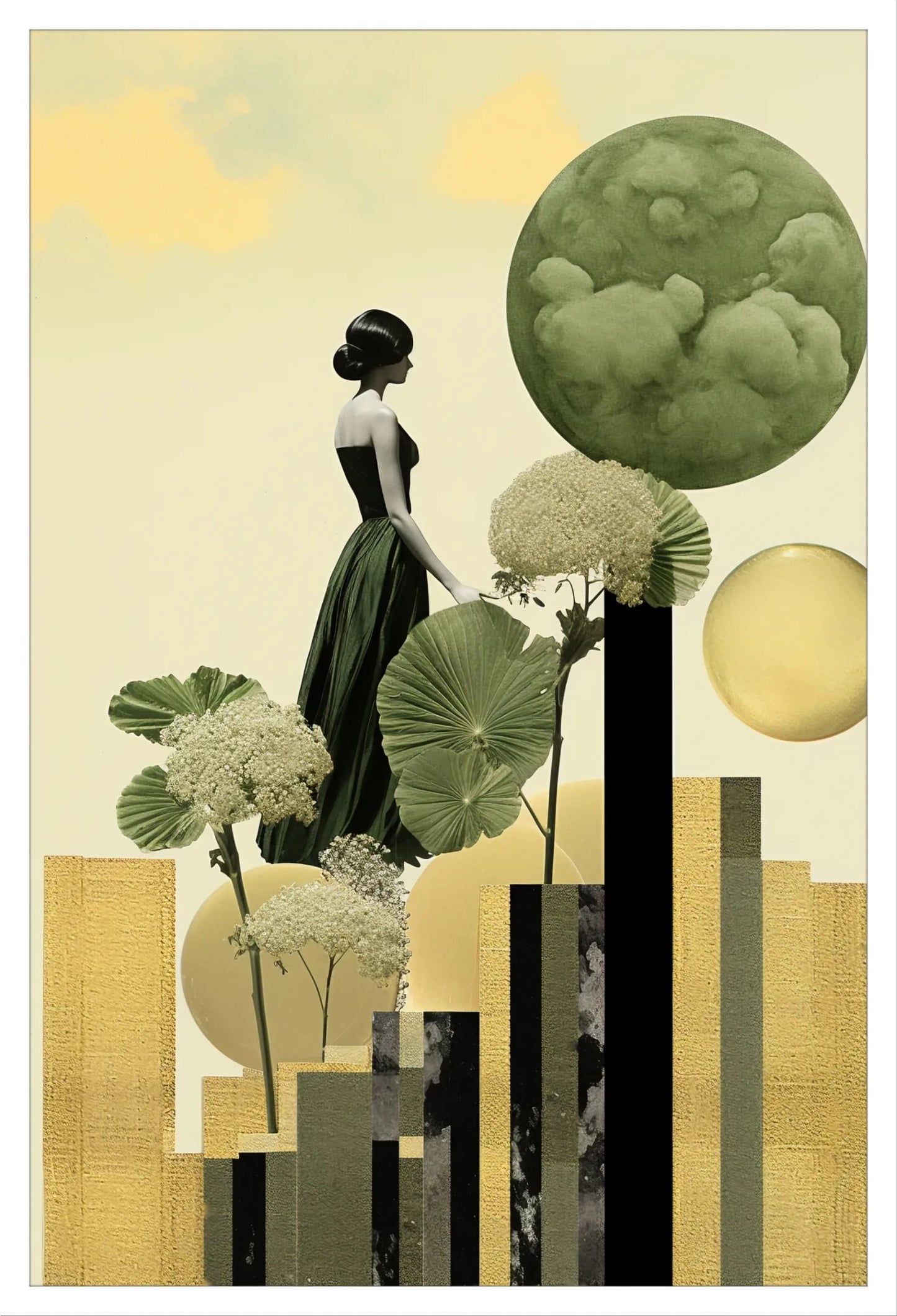 Elegance in Bloom: Minimalist Art Print for Living Room