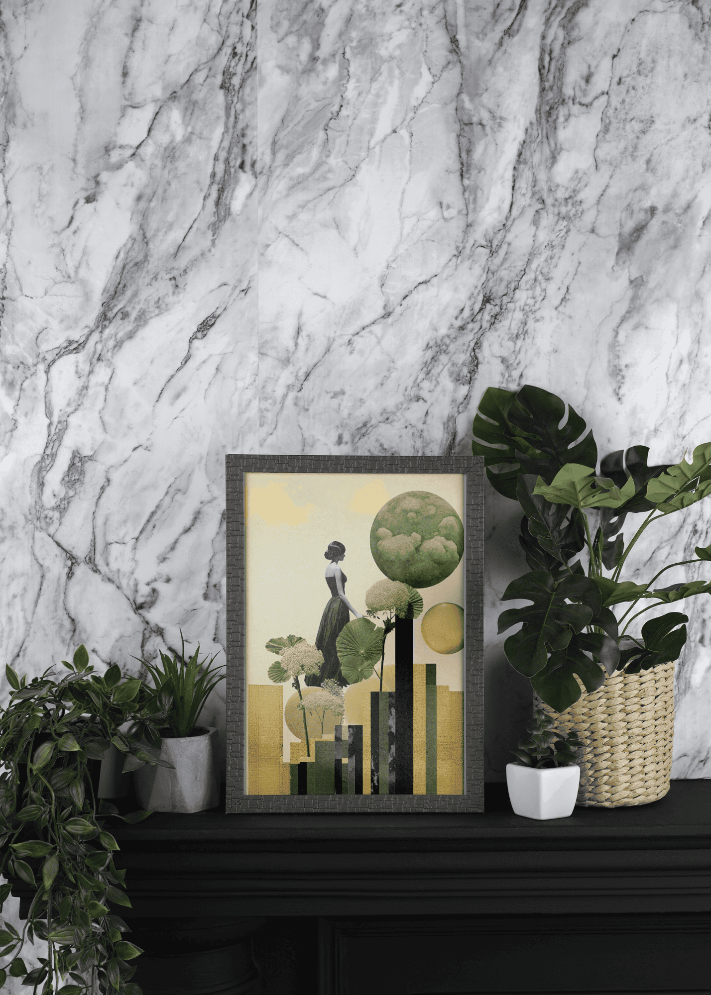 Elegance in Bloom: Minimalist Art Print for Living Room