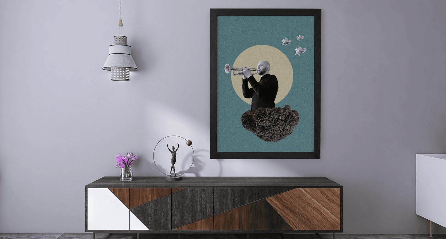 Jazz in Bloom: Bold Wall Art for Bedroom