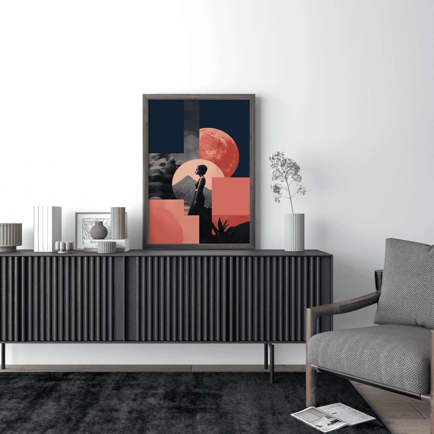 Bold Red Moon: Modern Decor for Bedroom