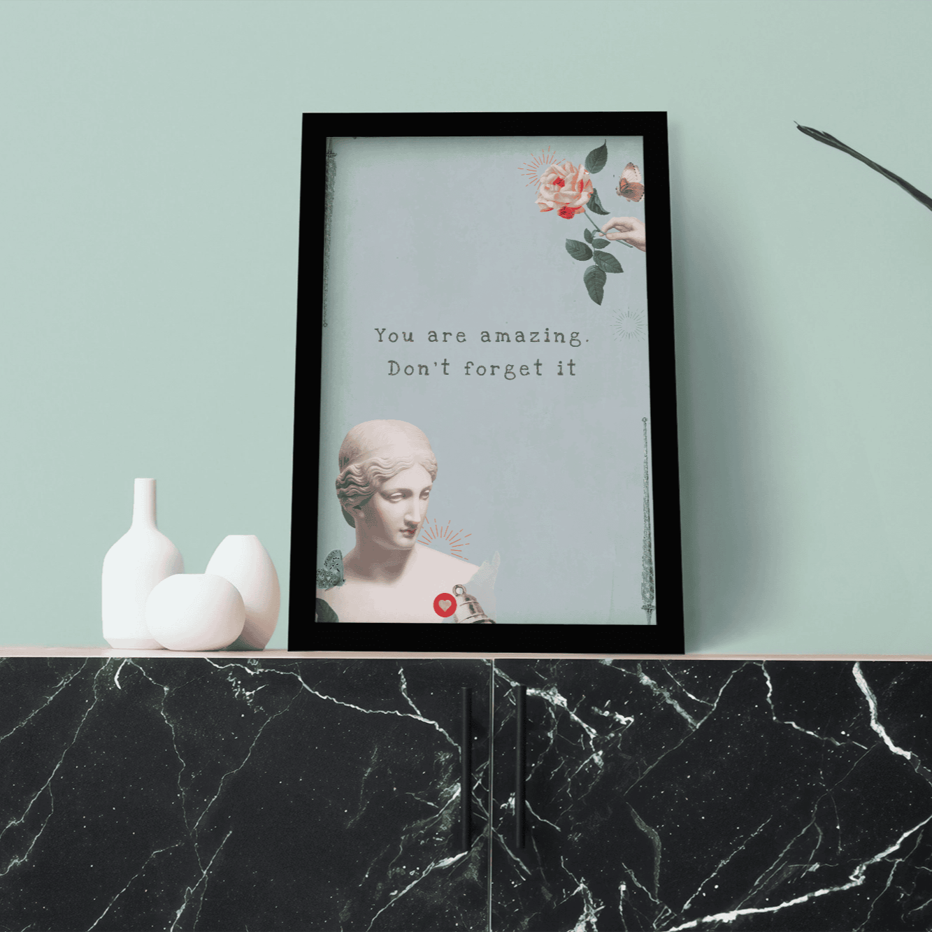 Minimalist Affirmation: Humorous Wall Art for Trendy Spaces