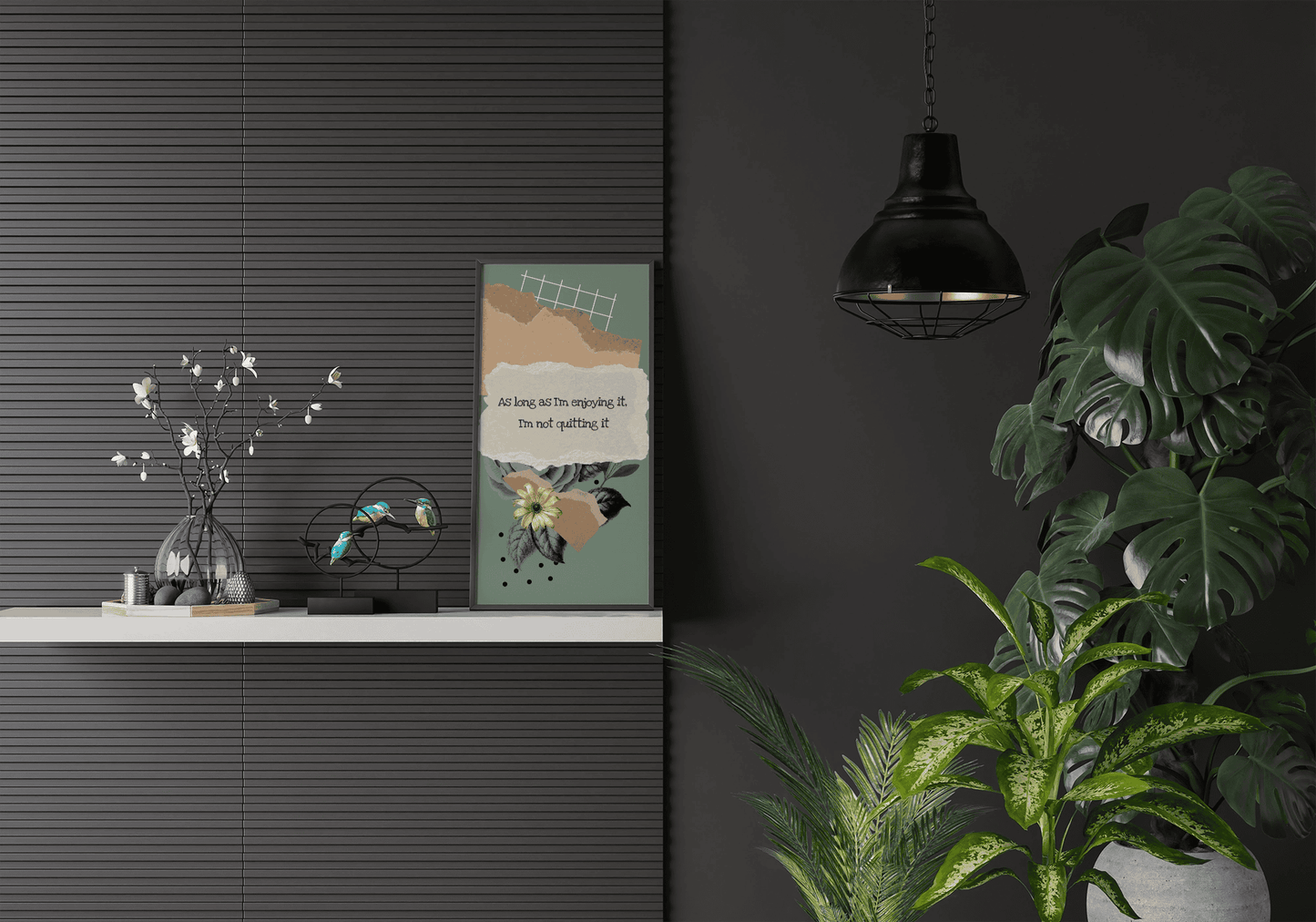 Minimalist Perseverance: Humorous Wall Art for Trendy Spaces