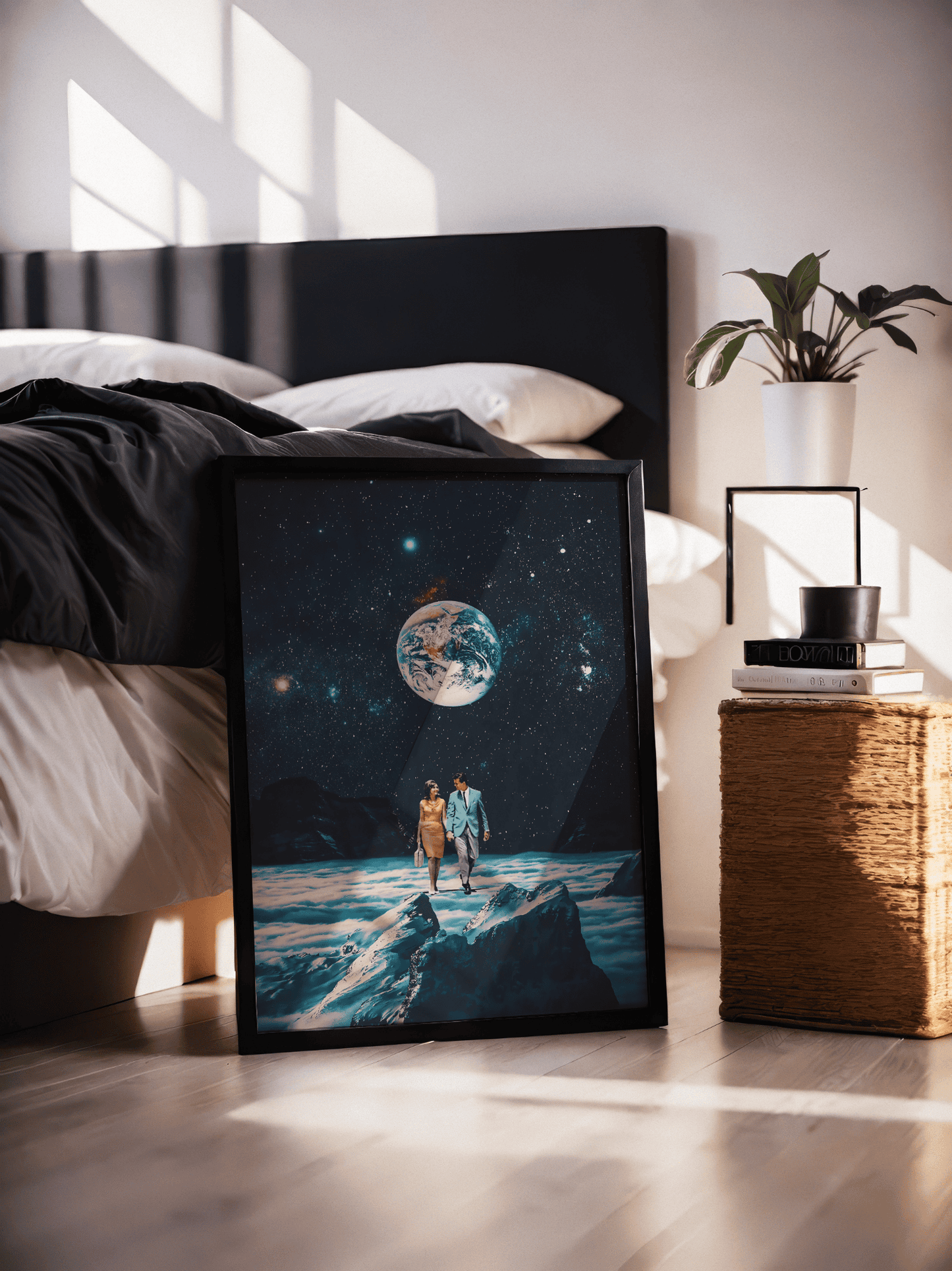 Starry Night Walk: Modern Wall Art for Living Room Style