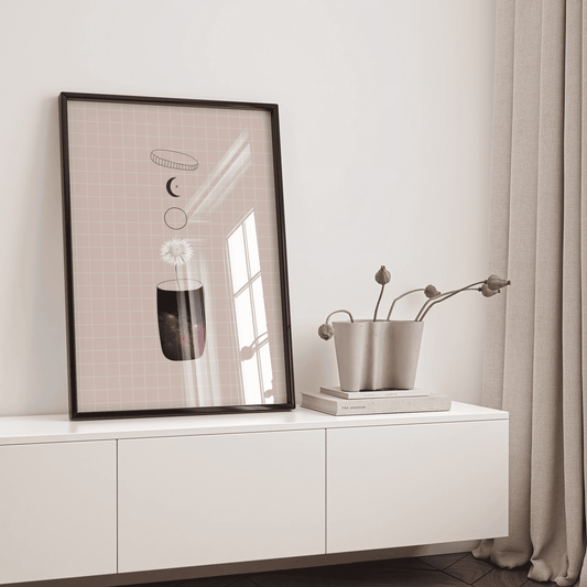 Starry Vase: Unique Illustration for Any Space