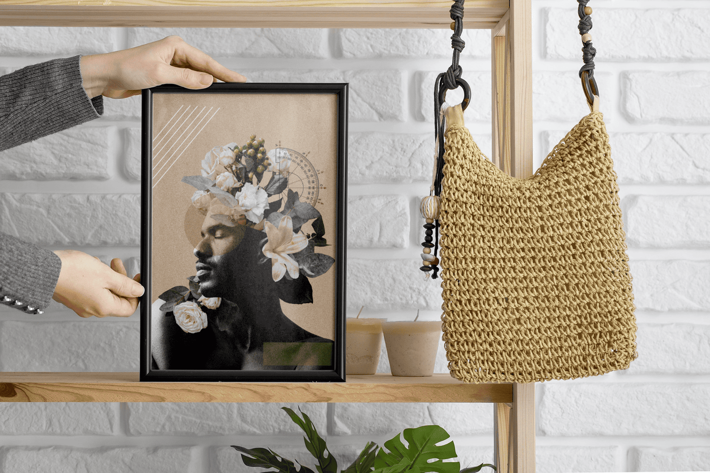 Blooming Charm: Feminine Art Print for Bedroom or Office