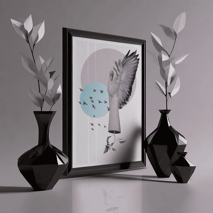 Freedom in Flight: Minimalist Art Print for Living Room