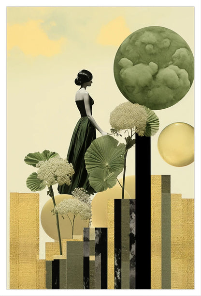 Elegance in Bloom: Minimalist Art Print for Living Room