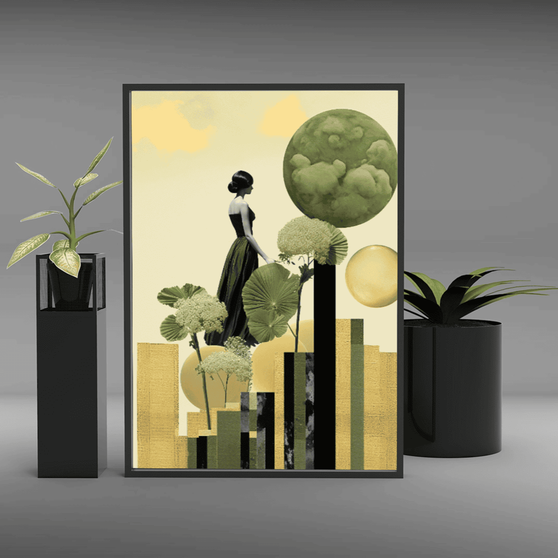 Elegance in Bloom: Minimalist Art Print for Living Room