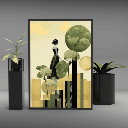 Elegance in Bloom: Minimalist Art Print for Living Room
