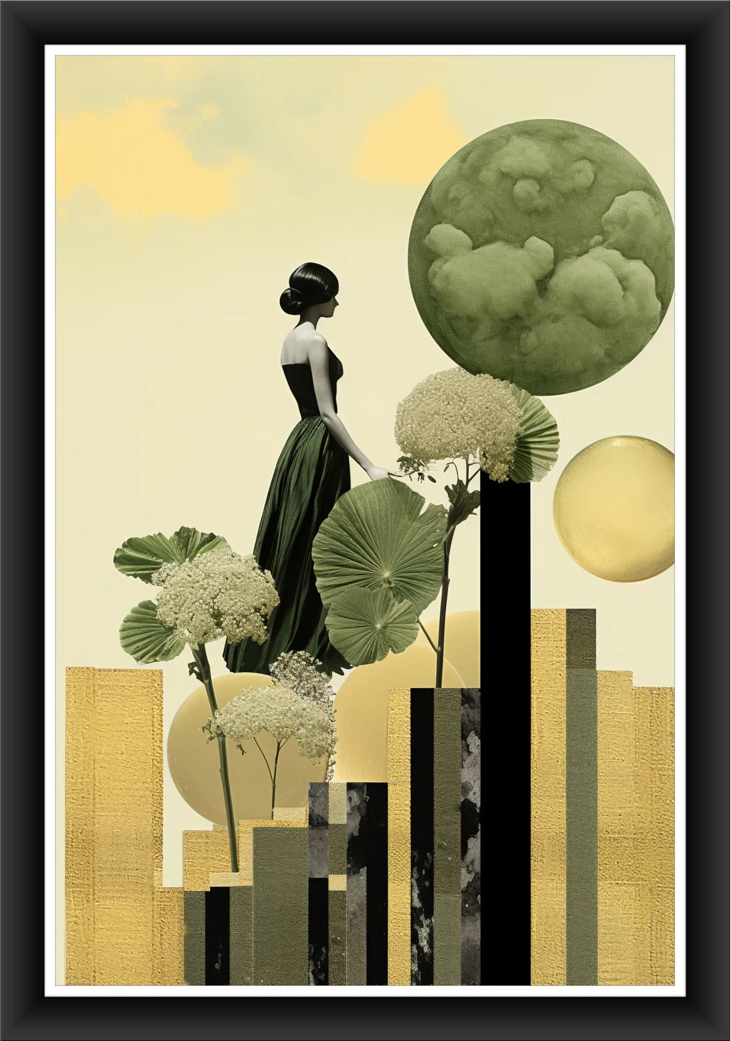 Elegance in Bloom: Minimalist Art Print for Living Room