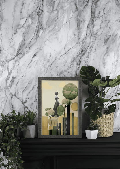 Elegance in Bloom: Minimalist Art Print for Living Room